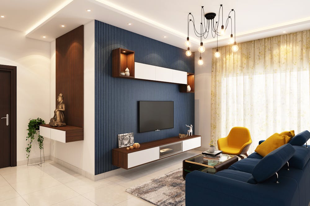 home interior with accent colors